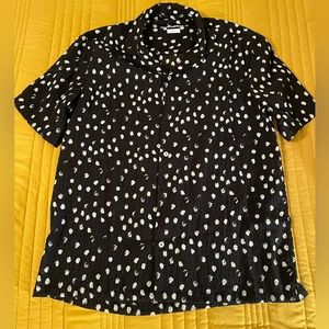 Black Button Down w/White Dots
